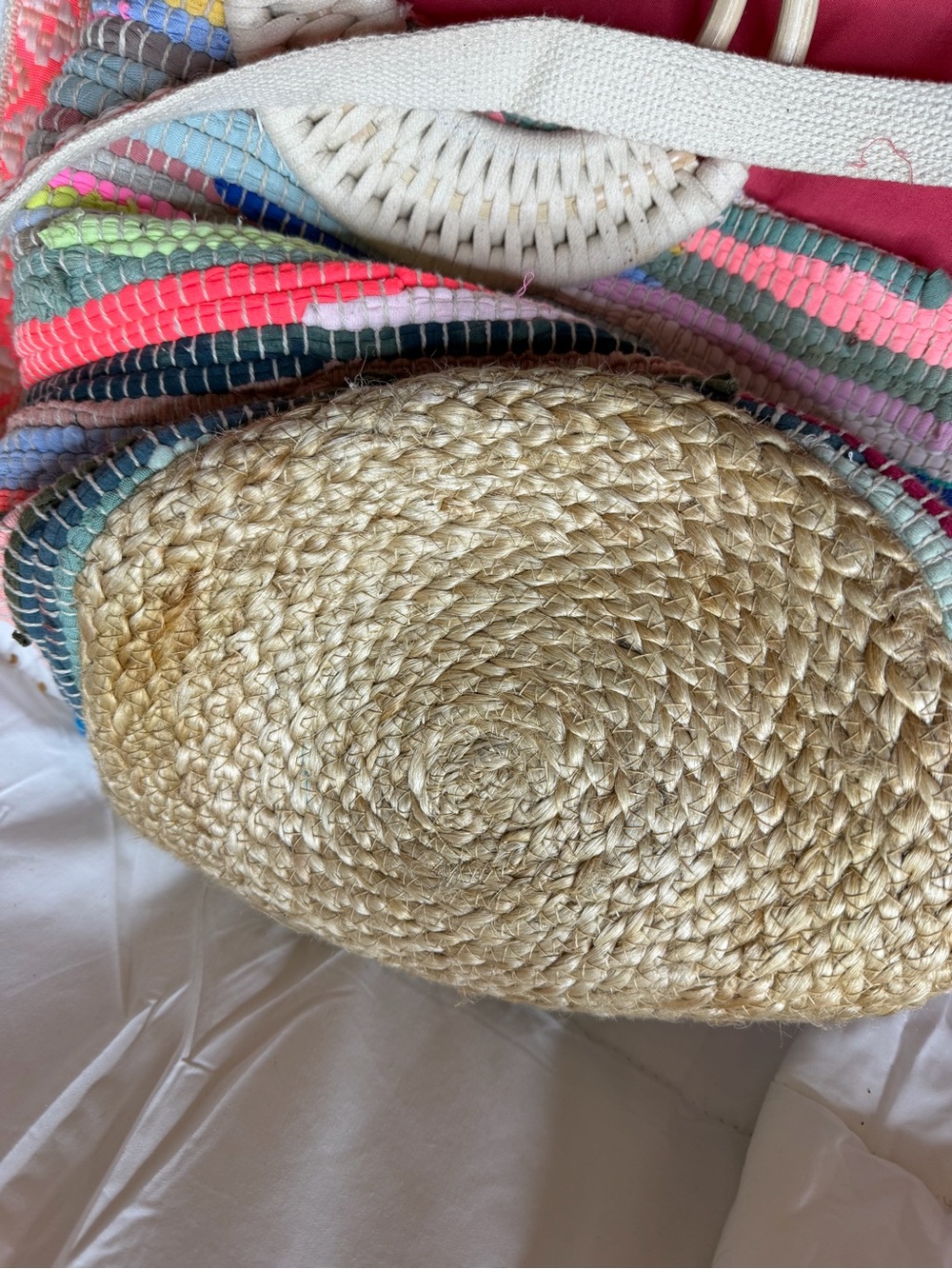 America & Beyond Multicolor Striped Woven Tote Bag with Tassel Accents - Picture 8 of 8